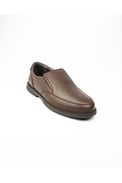 Polaris 107588   Five Point Patterned Brown Leather Men's Shoes