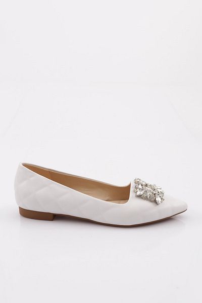 DGN Ballerinas für Damen Modell 6560 mit quadratischer Schnalle und Kristallen
