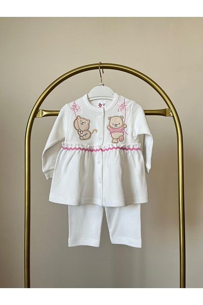 MBK GARDEN Cute Animal Embroidered Set for Baby Girl - 0-3 Months (Newborn), 3-6 Months