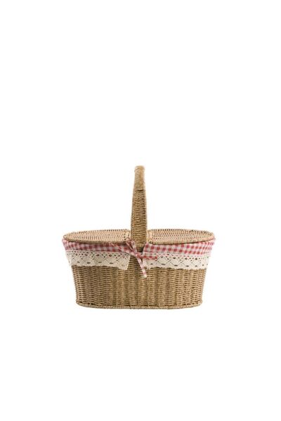 ÇIRPAN EV SENTETİK HASIR OVAL KAPAKLI PİKNİK SEPETİ 39CM