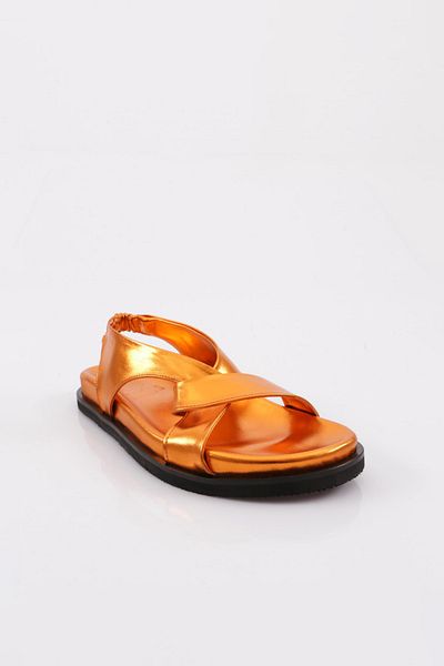 DGN Women's Cross Strap Sandals Orange Sinyora 41513372