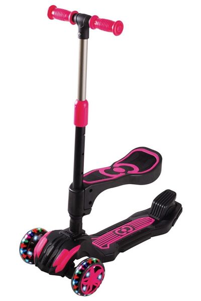 Scooter مقعد رائع بعجلات LED مضاء باللون الوردي والأزرق للأولاد والبنات - Esmrkt4