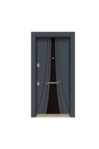 tezwood Antrasit Çelik Kapı Daire Giriş Kapısı Gizli Ayarlı Tırnaklı Sistem Sol Açılım
