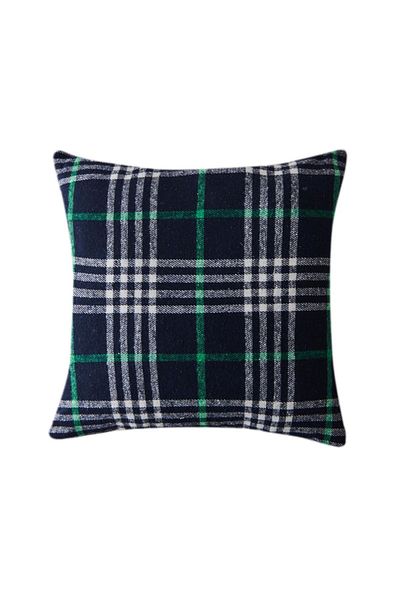 Nuvomon Navy Blue Plaid Patterned Throw Pillow - 40x40 cm