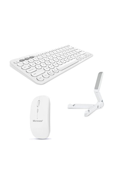 Microcase Lenovo Tab K11 Tb330fu 11 Inch Tablet Için Bluetooth Klavye Mouse Tablet Standı - Al4514 Beyaz