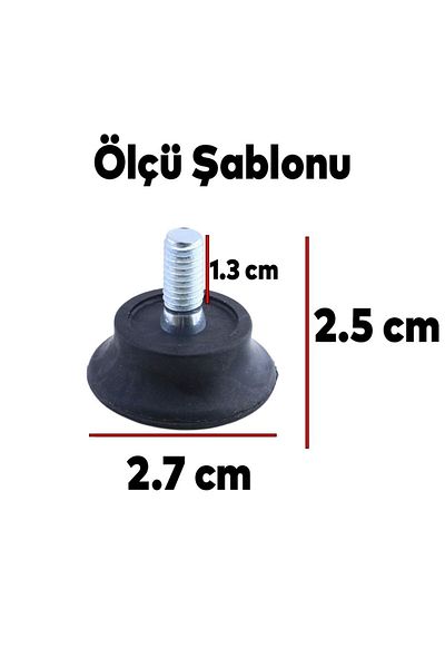 Badem10 Picioare cu articulație sferică Bingo M6 șurub 6 mm Profil negru Picioare 2,5 cm (10 buc.)