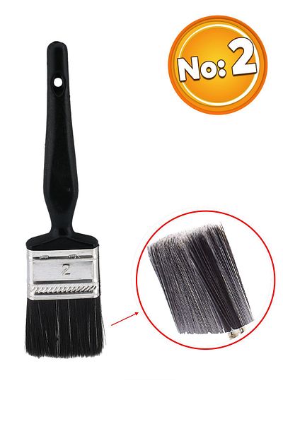 Badem10 Plastic Handle Oil Paint Brush No: 2 Painting Painter Brush Hobby Art Wall Metal Wood Painting