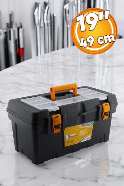 Badem10 Alet Çanta Kulplu Taşınabilir Bölmeli Takım Çantası 49 cm Plastik Açm...