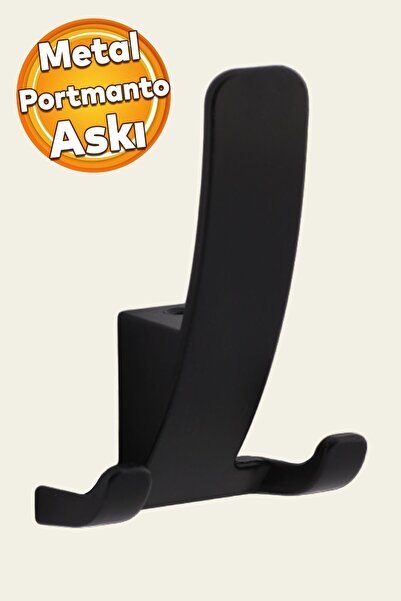 Badem10 Portmanto Vestiyer Duvar Dolap Elbise Askısı Siyah Metal Mobilya Kapı...