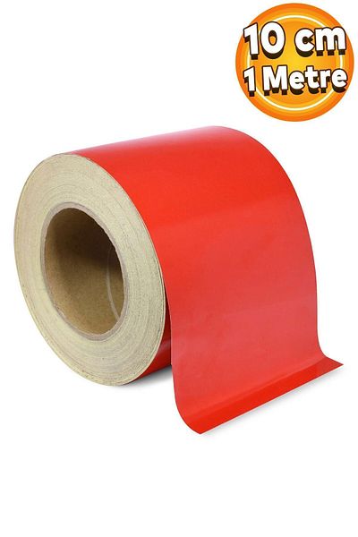 Badem10 Red Reflective Highlighter Strip Tape - Vehicle Auto Exterior Accessory, 10 Cm 1 Mt