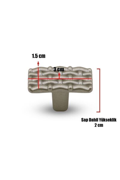 Badem10 Hasır Düğme Mobilya Mutfak Çekmece Dolap Dolabı Kapak Kulpu Kulpları Kulbu Saten Metal Kulp
