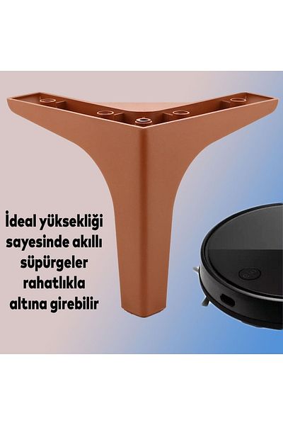 Badem10 Sedef Set 6 Mobilier Unitate TV Canapea extensibila Fotoliu Canapea Suport Picior 14 Cm Maro Baza Picioare