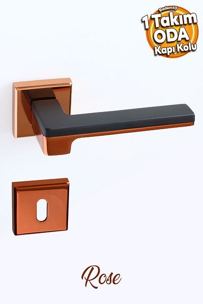 Badem10 Funda Lux Rose Mat Negru Mâner de ușă de cameră Rozetă Ușă glisantă din oțel Potrivit pentru mânerul ușii la dreapta la stânga