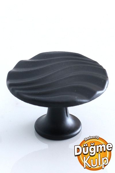 Badem10 Wave Button Mâner negru mat Mobilier Bucătărie Sertar Dulap Dulap Mânere Capac Mâner Mâner Metal