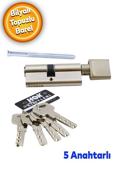 Badem10 Hok Bb68t Knob Cylinder Barrel Lock Door Safety Security 68 Mm With 5 Keys
