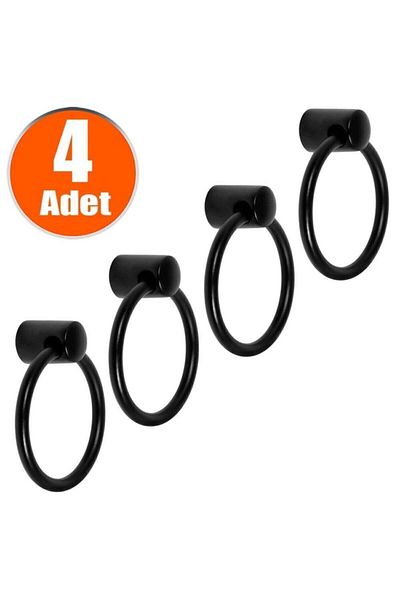 Badem10 Sertar de bucătărie Cordia din metal negru (4 bucăți)