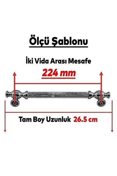 Badem10 Kesir Mobilya Mutfak Çekmece Dolabı Dolap Kapak Kulpu Kulbu Bronz (224 MM-22.4 CM) Metal Kulpları