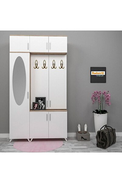 Badem10 Space Pattern Coat Rack Cloakroom - Metal Closet, Yellow White Padded Hanging Clothes