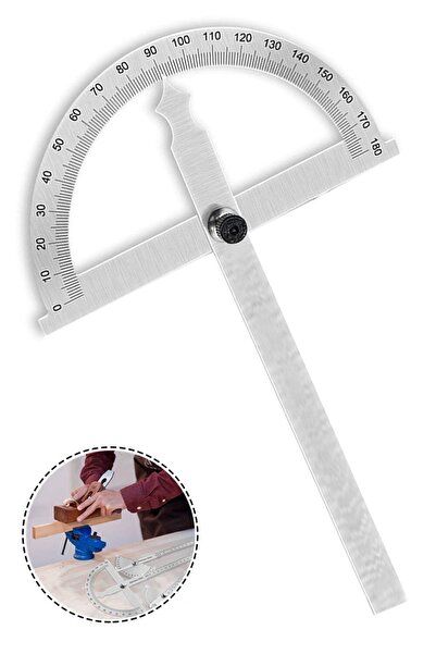 Badem10 Dw Açılı Iletki Gönye Açı Ölçer 300-500 Mm Ölçüm Cetveli