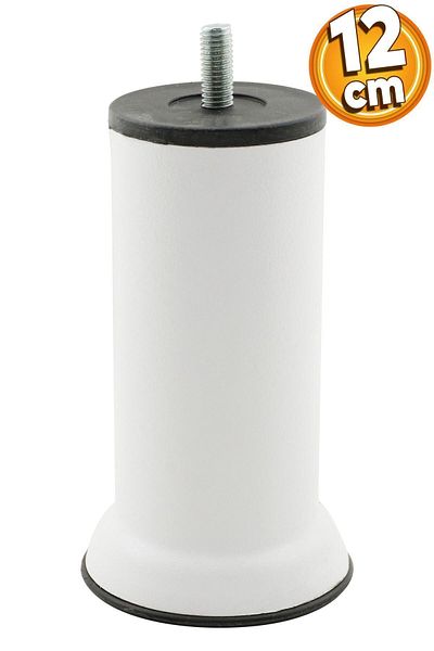 Badem10 Mobilier de 12 cm - Fotoliu de pat, picior metalic de susținere pentru canapea extensibilă, picioare albe M8