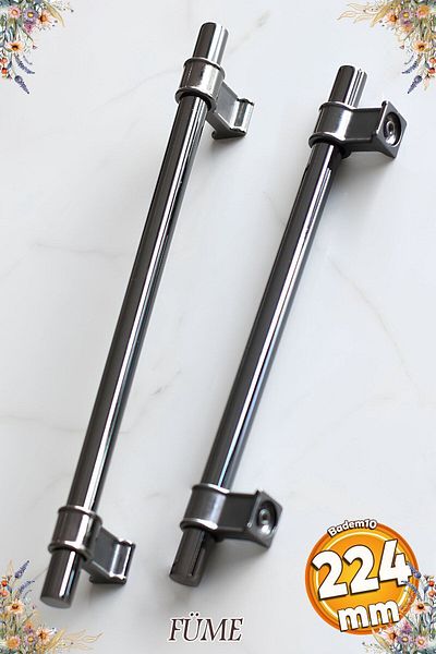 Badem10 Mâner plat din metal afumat Hisar 224 mm Mobilier Bucătărie Sertar Dulap Mânere dulap Mâner