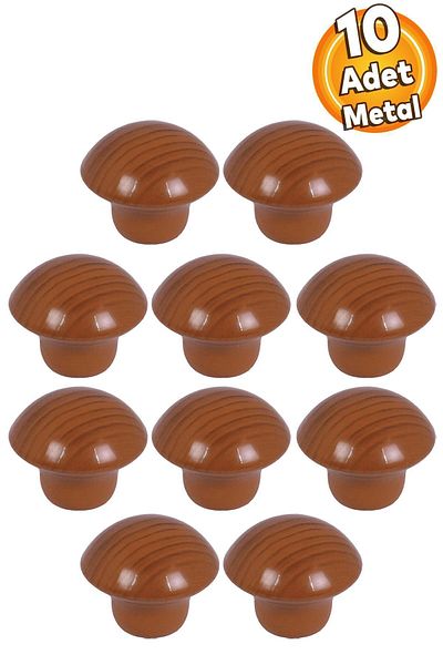 Badem10 Buton ciupercă Mobilier Bucătărie Sertar Dulap Dulap Mâner Mâner Mânere Metal Culoare Nuci 10 buc