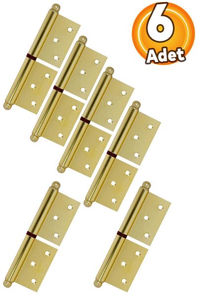Badem10 Balamă ușă Cerman fără direcție galbenă 12 cm (6 buc.)