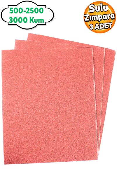 Badem10 Far Temizleme Ince Kalın Kağıt El Su Zımparası Kağıdı Araç Oto Parlatma Set 500-2500-3000 Kum 3 Adet