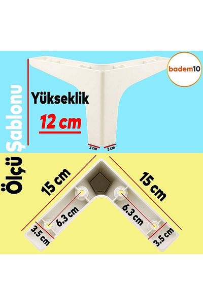 Badem10 Mobilier de lux din sidef - Set de unitate TV, canapea și picioare albe de 12 cm (4 buc.)