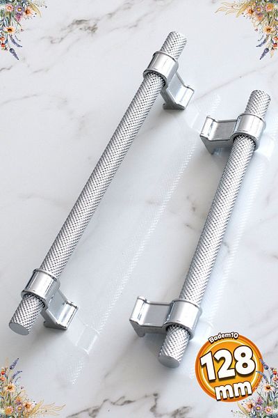 Badem10 Hisar Crom Culoare Metal 128 Mm Mobilier Zimțat Bucătărie Sertar Dulap Dulap Mâner Mâner