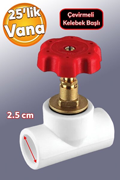 Badem10 Küresel Pprc Dönme Kelebek Plastik 25'lik Pvc Su Vanası Musluk Dişsiz Boru Makine Bağlantı 25 Mm