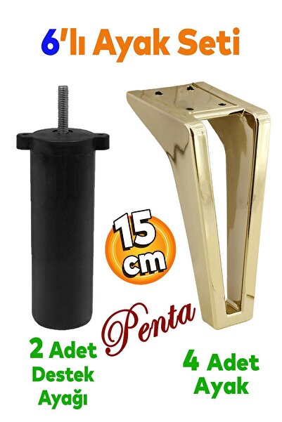 Badem10 Penta 6'lı Set Mobilya Tv Ünitesi Çekyat Koltuk Kanepe Destek Ayağı 1...