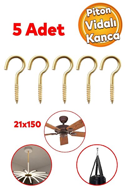 Badem10 Metal Piton Vidalı Gerdirme 21x150 Çekme Kaldırma Tavan Açık Ağız Kan...