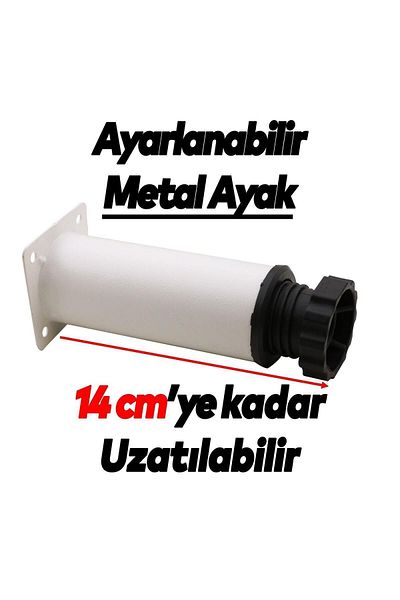 Badem10 Mobilier reglabil Canapea Baza Fotoliu Suport metalic Picior 12 cm Picioare albe 4 buc