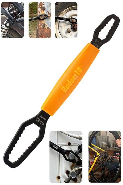 Badem10 Double Mouth Universal Self-Tightening Multi-Purpose Wrench Steel British Torx Ratchet Wrench Matte Black