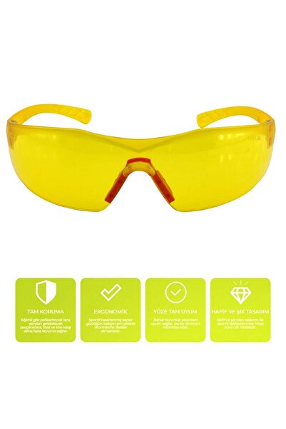 Badem10 Bisiklet Gözlüğü Sarı Motorcu Rüzgar Toz Korumalı Gözlük Uv Koruyucu ...