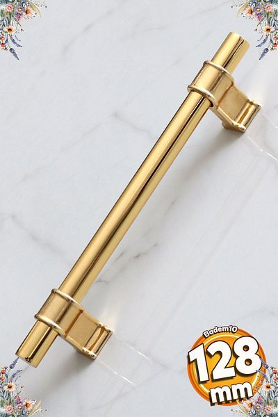Badem10 Hisar 128 Mm Mâner Metal Aur Mobilier Bucătărie Sertar Dulap Dulap Mânere Aur Mâner Mâner 12,8 Cm