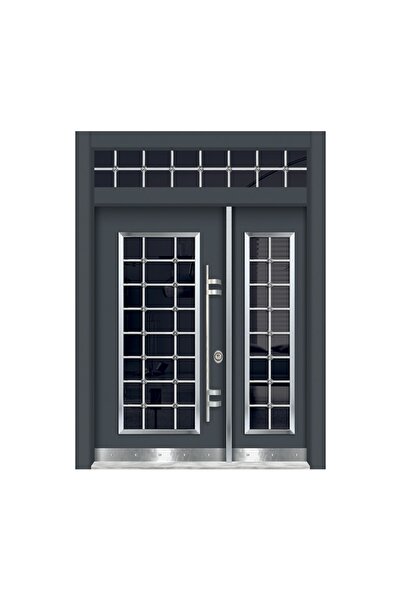 tezwood Antrasit Renk Apartman Bina Giriş Kapısı,