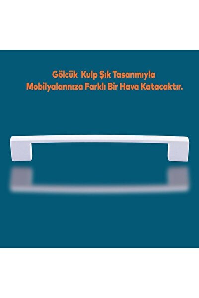 Badem10 Gölcük Düz Mobilya - Кухонні шухляди, металеві ручки, білі, 160 мм - 16 см
