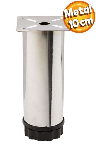 Badem10 Cabinet with Furniture Support - Adjustable Sofa, Metal Riser Leg, Chrome 10 cm