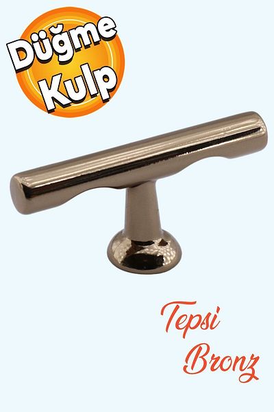 Badem10 Metal Handle Bronze - Tray Button Cabinet - Kitchen Drawer Cabinet - Door Handle