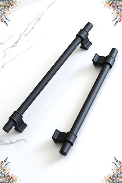 Badem10 Mâner din metal negru Hisar 128 mm-12,8 cm Mobilier Bucătărie Sertar Dulap Ușă Dulap Mânere Mâner