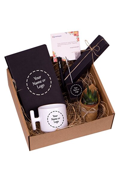 Kitaplı Hediye Kişiye Özel Kupa Ajanda Kalem Sukulent Iş Tebrik Hediye Kutusu