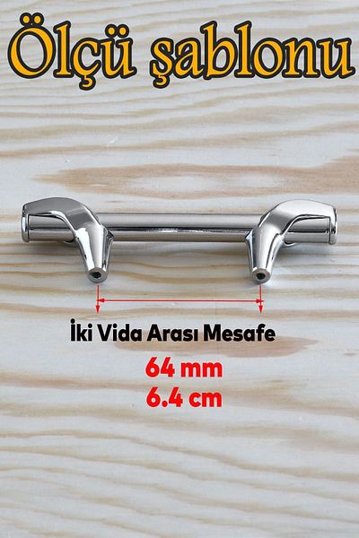 Badem10 Prade 64 mm Chrome Metal Handle Furniture Kitchen Drawer Door Cabinet Handles Handle Cabinet Handle
