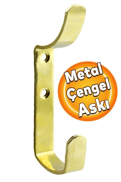 Badem10 Çengel Metal Portmanto Vestiyer Duvar Dolap Elbise Askısı Gold Mobily...