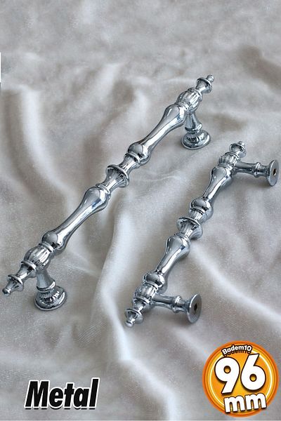 Badem10 Şehzade (PREMIUM) Mobilier Bucătărie Sertar Dulap Dulap Crom 96 Mm Mânere Metalice Mâner Mâner