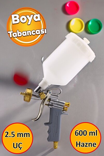 Badem10 Metal Ahşap Plastik Yüzey Boyama Tabancası Üstten Depolu Havalı Boya Tabanca 600 ml 2.5 mm Uç