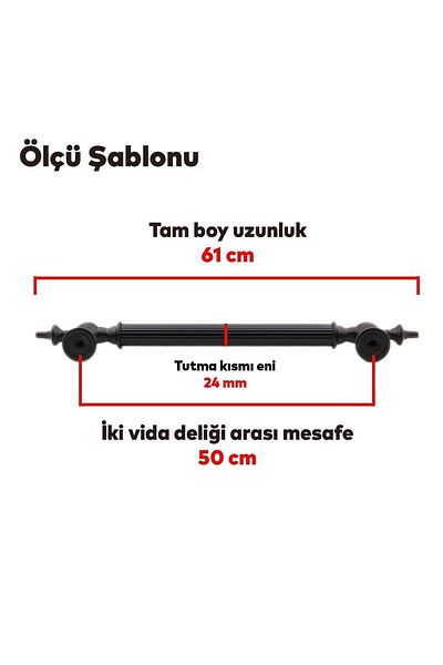 Badem10 Mâner de tragere pentru ușă glisantă Çukurca Mâner de prindere Mâner de ușă din oțel Mâner de ușă exterioară negru mat 50 cm