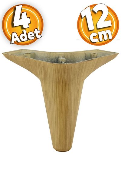Badem10 Canapea de lux Aspen și unitate TV - 12 cm maro deschis, 4 picioare de bază și picioare