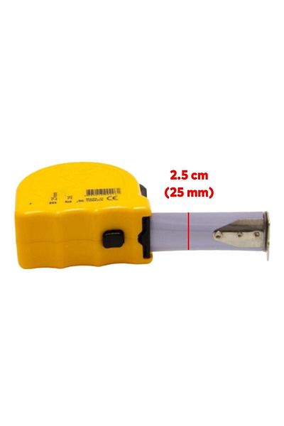 Badem10 Bandă de măsurare a dimensiunilor din metal dur, acoperită cu plastic, 10 metri, 25 mm, bandă de măsurare